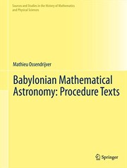 Front cover of Babylonian Mathematical Astronomy by Mathieu Ossendrijver