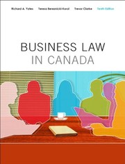 Cover of Business Law in Canada, Tenth Canadian Edition by Richard A. Yates