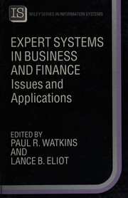 Front cover of Expert systems in business and finance by Lance B. Eliot