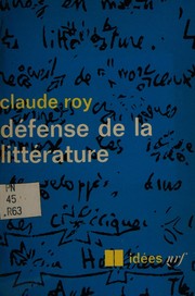 Cover of Défense de la littérature by Claude Roy