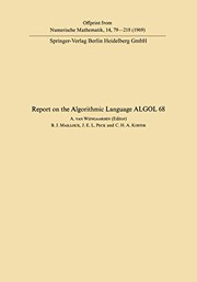 Cover of Report of Algorithmic Language ALGOL 68 by Adriaan van Wijngaarden