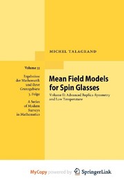 Cover of Mean Field Models for Spin Glasses : Volume II by Michel Talagrand