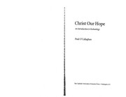 Cover of Christ our hope by Paul O'Callaghan