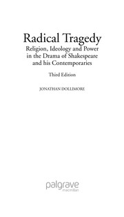 Cover of Radical tragedy by Jonathan Dollimore