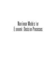 Cover of Nonlinear models for economic decision processes by Ionut Purica