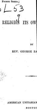 Front cover of Religion its own evidence by George Batchelor