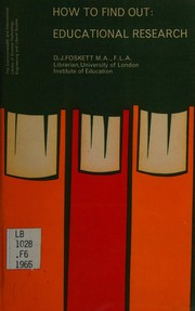 Front cover of How to find out - educational research by D. J. Foskett