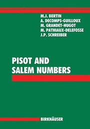 Front cover of Pisot and Salem Numbers by Marie J. Bertin