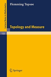 Front cover of Topology and Measure by Flemming Topsoe