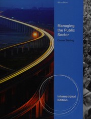Cover of Managing the public sector by Grover Starling