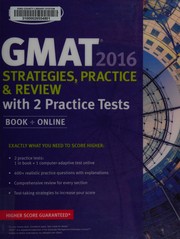 Front cover of GMAT 2016 strategies, practice, and review by Kaplan Publishing