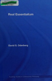 Cover of Real essentialism by David S. Oderberg