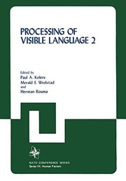 Cover of Processing of visible language by Paul A. Kolers