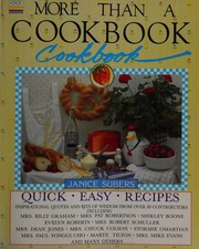 Front cover of More than a cookbook cookbook by Janice Subers