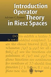 Cover of Introduction to Operator Theory in Riesz Spaces by Adriaan C. Zaanen