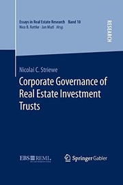 Front cover of Corporate Governance of Real Estate Investment Trusts by Nicolai C. Striewe