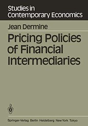 Front cover of Pricing Policies of Financial Intermediaries by J. Dermine