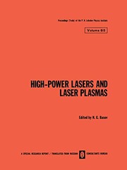 Front cover of High-Power Lasers and Laser Plasmas / Moshchnye Lazery I Lazernaya Plazma / Мощные Лазеры И Лазерная Плазма by N. G. Basov