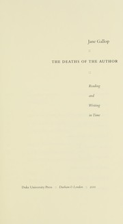 Front cover of The deaths of the author by Jane Gallop