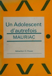 Front cover of Un adolescent d'autrefois by François Mauriac