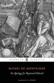 Front cover of An apology for Raymond Sebond by Montaigne, Michel de