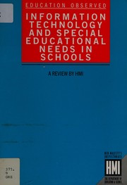 Cover of Information Technology and Special Educational Needs in Schools (Education Observed) by Dept.of Education & Science