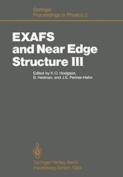 Front cover of EXAFS and Near Edge Structure III by K. O. Hodgson