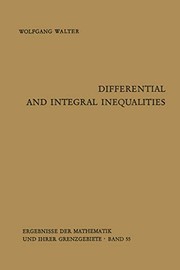 Front cover of Differential and Integral Inequalities by Wolfgang Walter