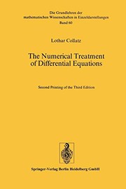 Front cover of The numerical treatment of differential equations by Lothar Collatz