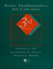 Front cover of Basic Mathematics for Calculus by Dennis G. Zill