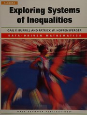 Front cover of Exploring systems of inequalities (Data-driven mathematics) by Gail F Burrill