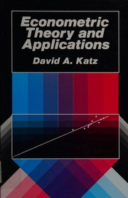 Cover of Econometric theory and applications by David A. Katz