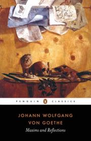 Front cover of Maximen und Reflexionen by Johann Wolfgang von Goethe