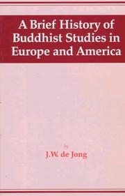 Front cover of A Brief History of Buddhist Studies in Europe and America by J. W. Dejong
