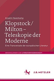 Front cover of Klopstock/Milton - Teleskopie der Moderne by Anselm Haverkamp