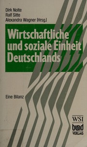 Front cover of Wirtschaftliche und soziale Einheit Deutschlands by Unknown