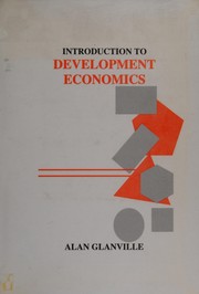 Cover of Introduction to Development Economics by Glanville