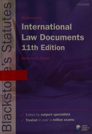 Front cover of Blackstone's International Law Documents by Malcolm Evans