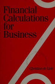Front cover of Financial calculations for business by Christian De Lisle
