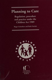 Cover of Planning to care by Roger Grimshaw
