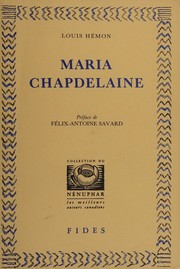 Cover of Maria Chapdelaine by Louis Hémon