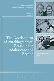 Cover of The Development of Autobiographical Reasoning in Adolescence and Beyond by Tilmann Habermas