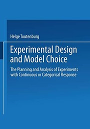 Front cover of Experimental Design & Model Choice by Helge Toutenburg