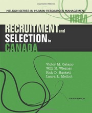 Front cover of Recruitment And Selection In Canada by Victor M Catano