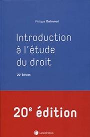 Cover of Introduction à l'étude du droit by Philippe Malinvaud