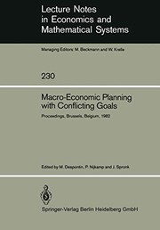 Front cover of Macro-Economic Planning with Conflicting Goals by M. Despontin