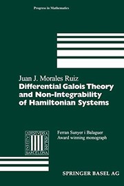 Front cover of Differential Galois Theory and Non-Integrability of Hamiltonian Systems by Juan J. Morales Ruiz