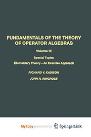 Front cover of Fundamentals of the Theory of Operator Algebras by KADISON