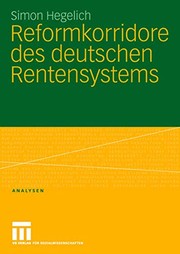 Front cover of Reformkorridore des deutschen Rentensystems by Simon Hegelich
