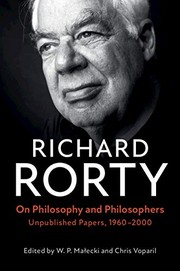 Front cover of On Philosophy and Philosophers by Richard Rorty
